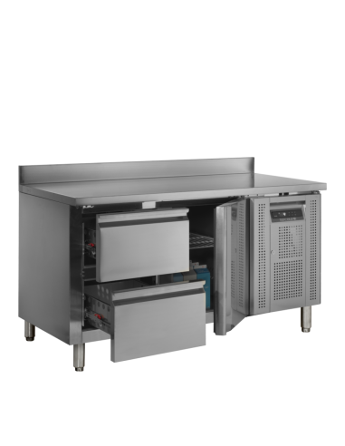 Desserte positive adossée 2 tiroirs et 1 porte TEFCOLD