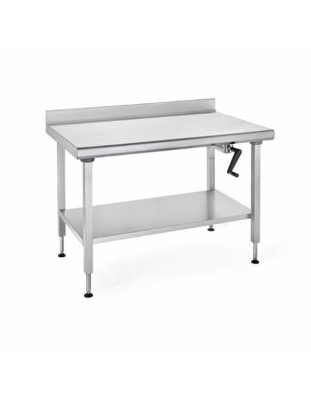 Table inox adossée Ergonomix Tournus Equipement avec étagère basse