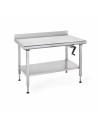 Table inox adossée Ergonomix Tournus Equipement avec étagère basse