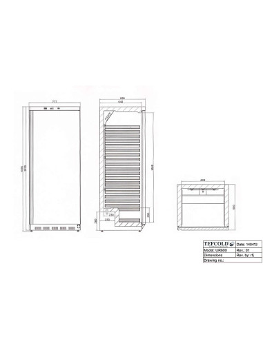 Armoire réfrigérée 1 porte vitrée GN2/1